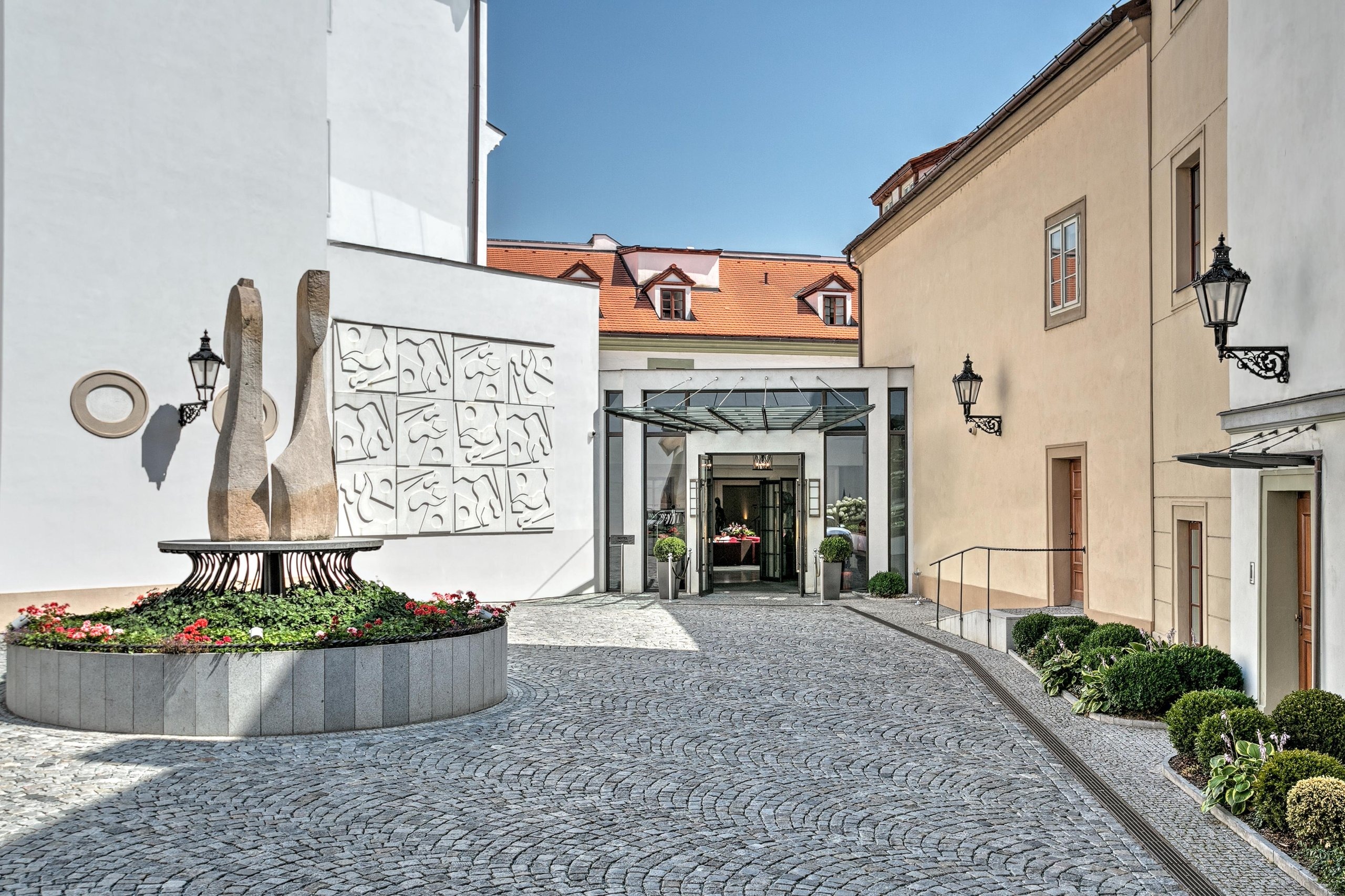 Entrance court of the hotel, Augustine Hotel, Prague