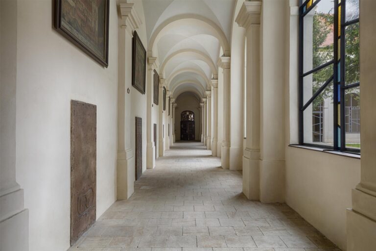 Arcaded cloister corridor, Augustine Hotel, Prague
