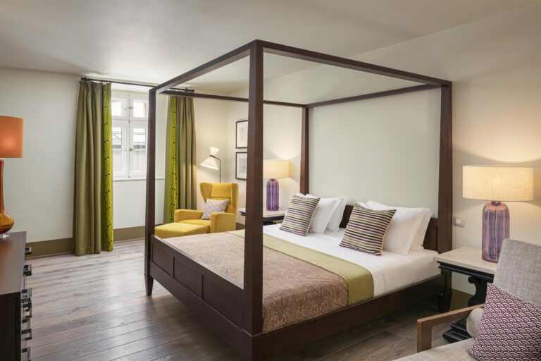 Four-poster bedroom, Augustine Hotel, Prague