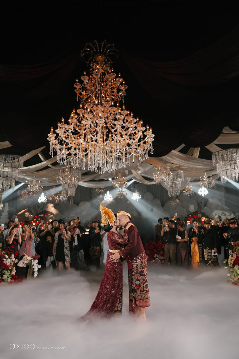First dance among low mist beneath a chandelier, Sanur, Bali, Axioo Bali