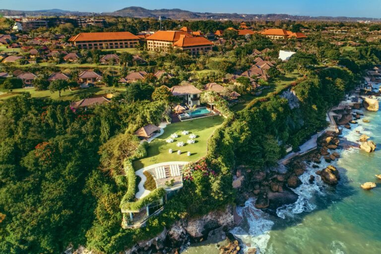 Aerial view of AYANA Villa on the clifftop above the Indian Ocean, Ayana Estate Bali