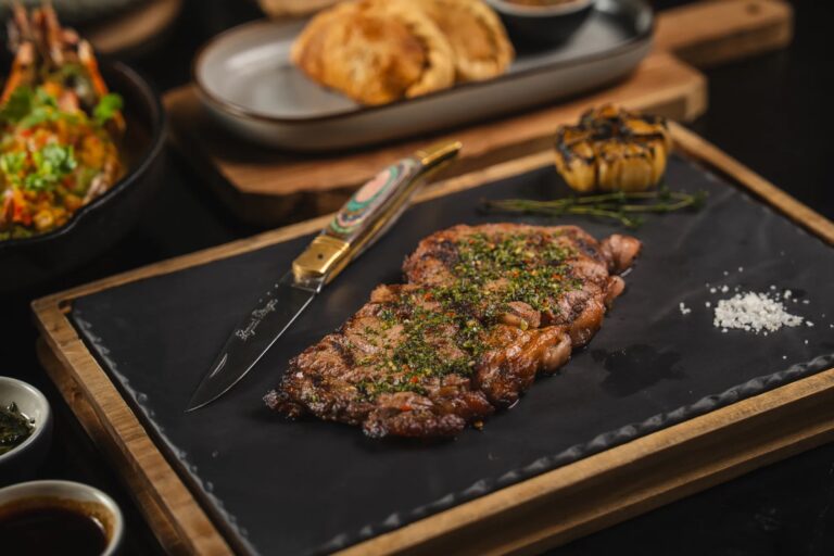 Grilled steak at DAVA Steak and Seafood, Ayana Estate Bali