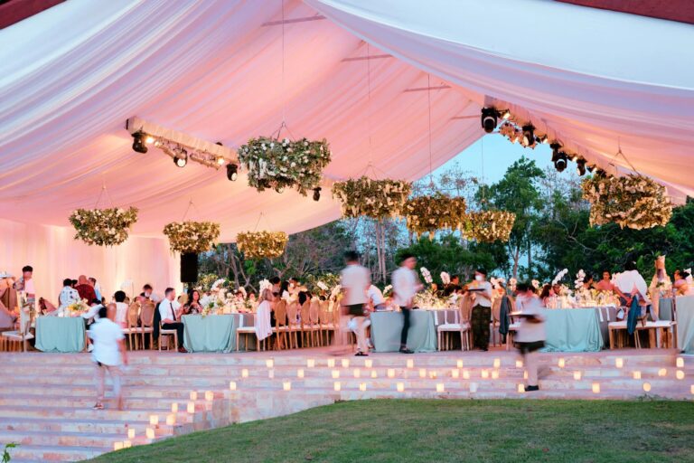 Reception under a marquee at Champa Garden, Ayana Estate Bali