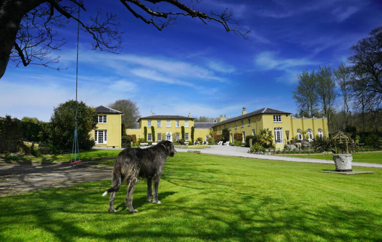 The front of Ballinacurra House across the lawn, Ballinacurra House