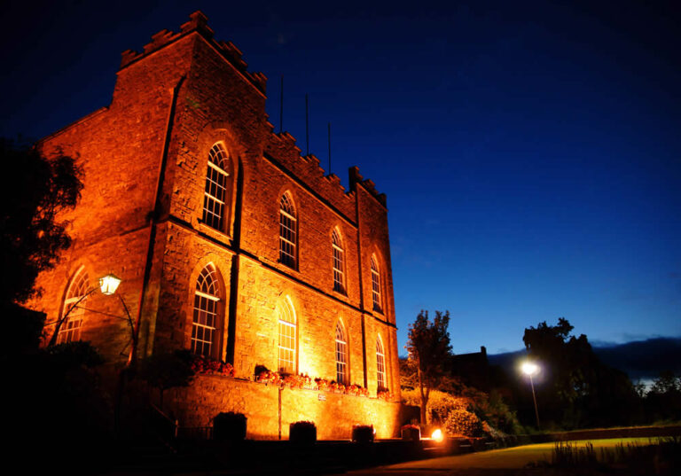 The house floodlit at night, Ballinacurra House