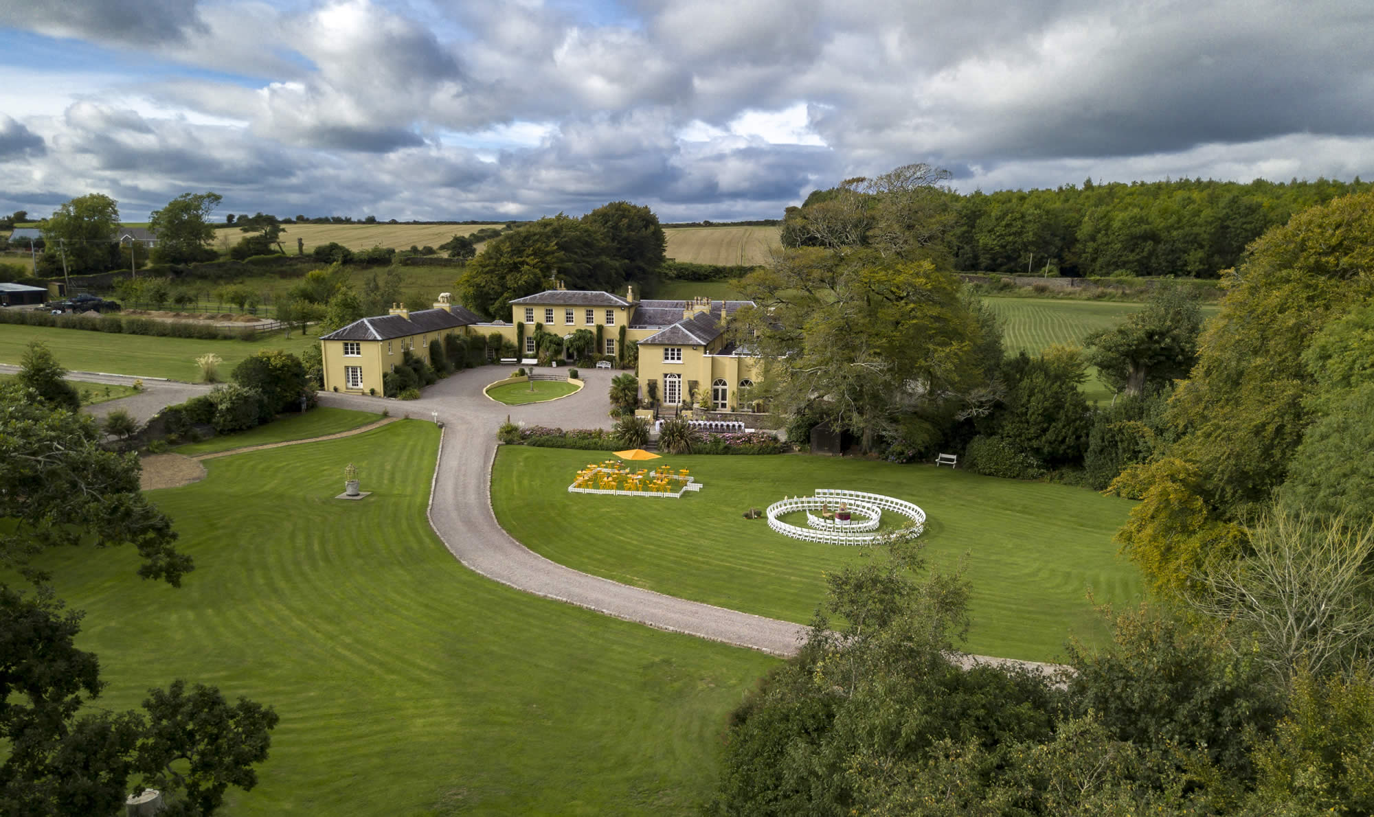 The house and grounds from the air, Ballinacurra House