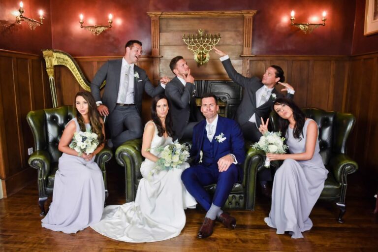 A wedding party in the panelled room, Ballinacurra House