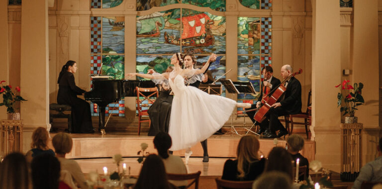 A ballet and music performance on the stage at L'Europe, Belmond Grand Hotel Europe
