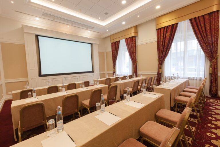 The Pushkin Room fitted for a presentation, Belmond Grand Hotel Europe
