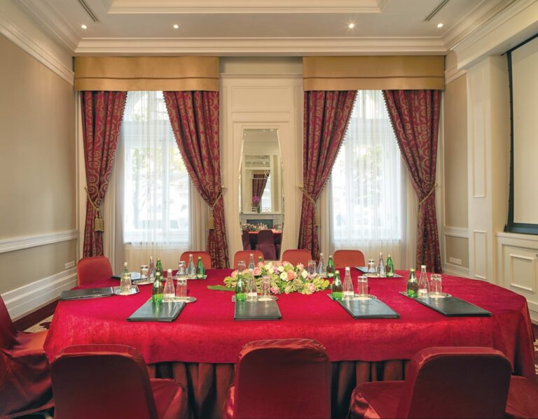 The Gorky Room set for a formal meal, Belmond Grand Hotel Europe