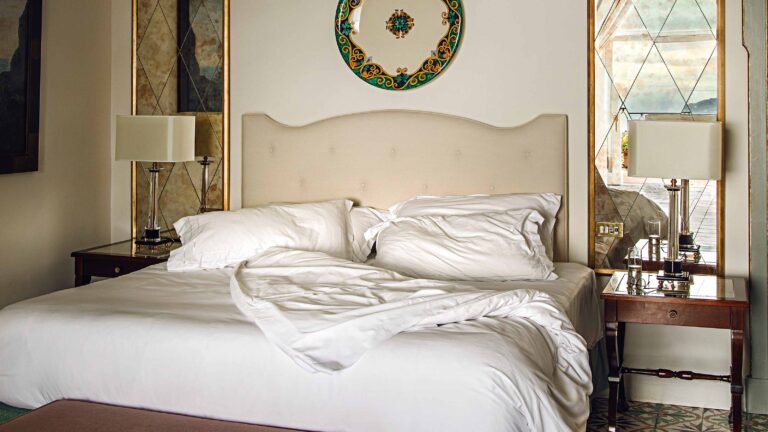Junior suite bedroom, Belmond Hotel Caruso
