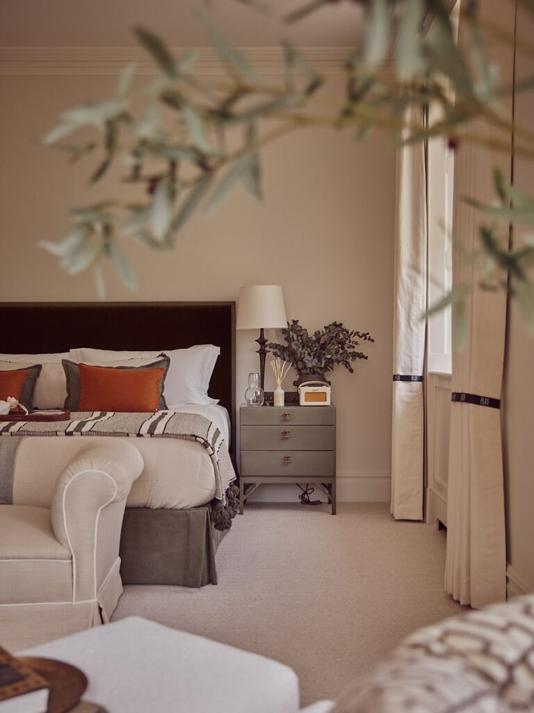 A Bedroom with a Botanical Mural, Benham Park