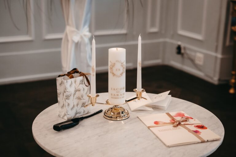Unity candle and ceremony table, Chateau Gutsch, Bilingual Celebrant in Europe