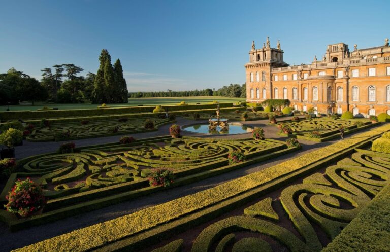The formal Italian Garden seen from the air, Blenheim Palace