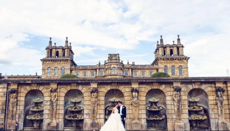 The Great Court arcade set for a celebration, Blenheim Palace