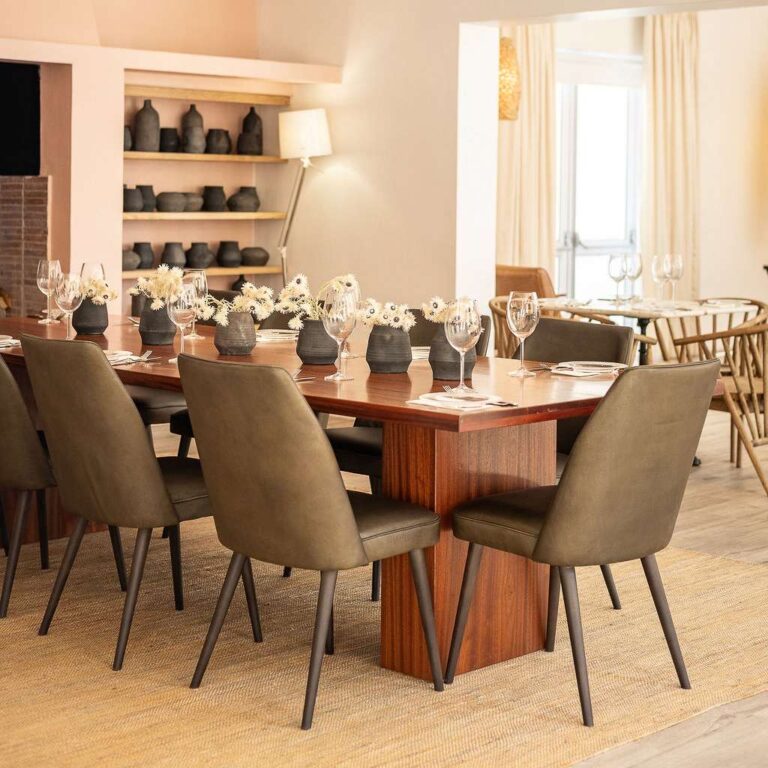 Dining table at the Kostelijk Restaurant, Bona Dea Private Estate