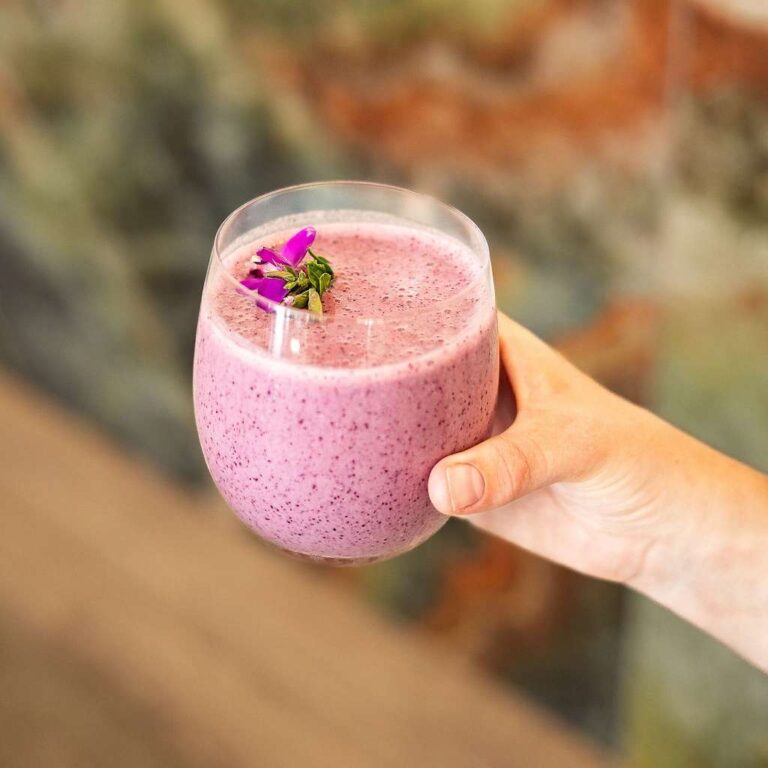 A fruit drink served at Kostelijk, Bona Dea Private Estate
