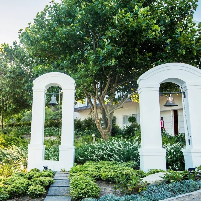 Bell arches in the estate gardens, Bona Dea Private Estate