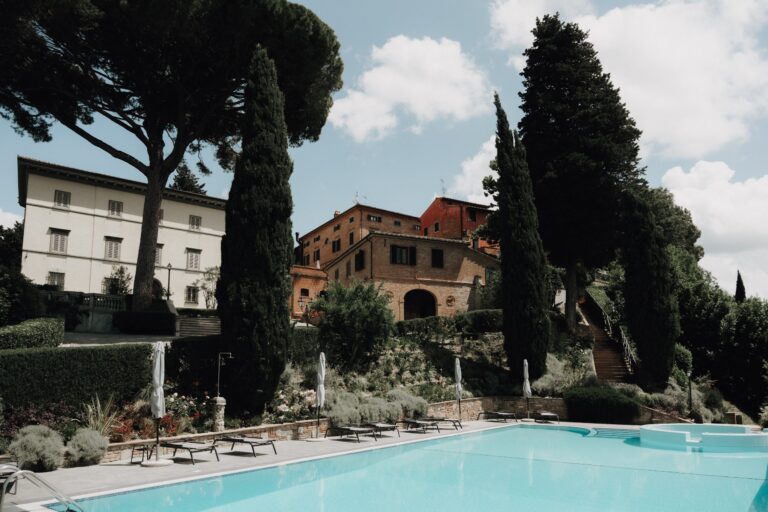 The swimming pool below the villa, Borgo Bucciano