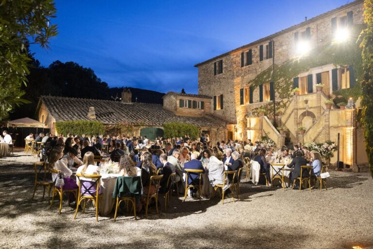 Dinner in the Courtyard at Dusk, Borgo di Recenza