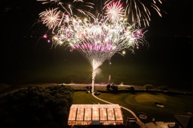 Fireworks above the reception tent, Newport, Brilliant Event Planning