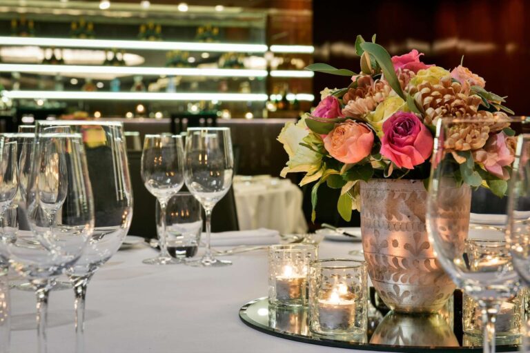 Table detail in the Ballroom at Bulgari Hotel London