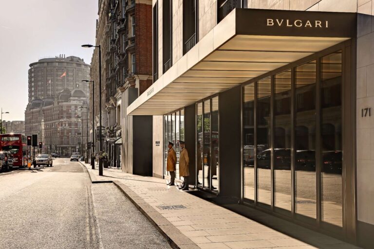 The entrance of Bulgari Hotel London, Knightsbridge