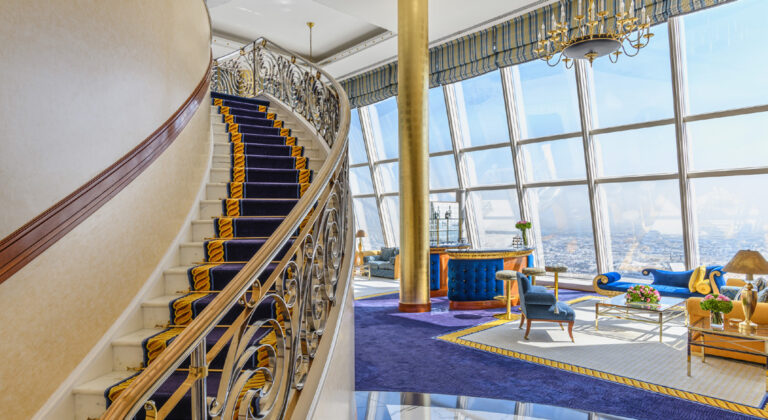 Duplex suite with a curved staircase and sitting area, Burj Al Arab Jumeirah