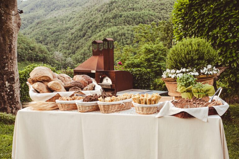 Bread and focaccia from the estate kitchen, Burlamacchi Villas