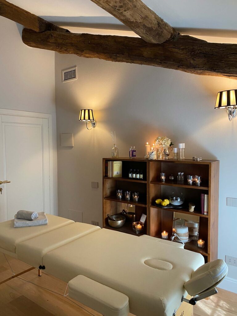 A treatment room, for on-demand wellness, Burlamacchi Villas