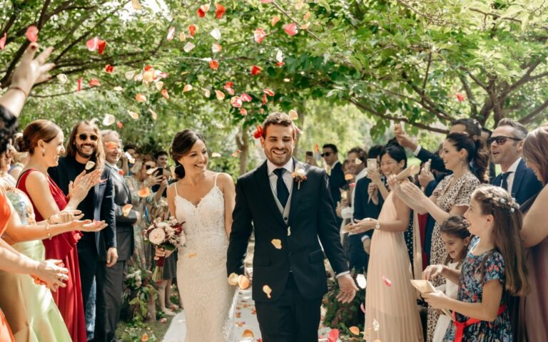 A garden ceremony at Can Lluc, in the Ibizan countryside, Can Lluc Boutique Country Hotel