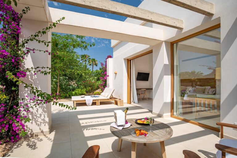 A garden suite terrace, Can Lluc Hotel