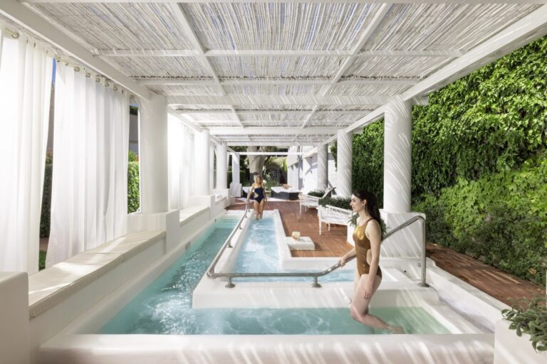 Spa corridor with a relaxation pool, Capri Palace Jumeirah