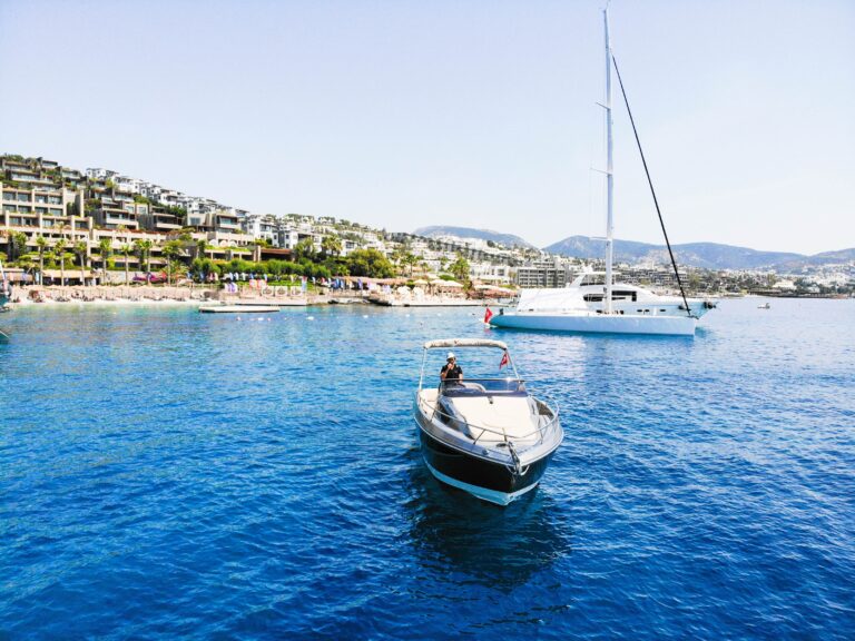 Motor boat in the bay off the resort, Caresse, a Luxury Collection Resort and Spa, Bodrum