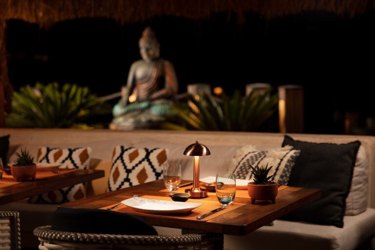 Table setting at Buddha-Bar Beach, Caresse, a Luxury Collection Resort and Spa, Bodrum