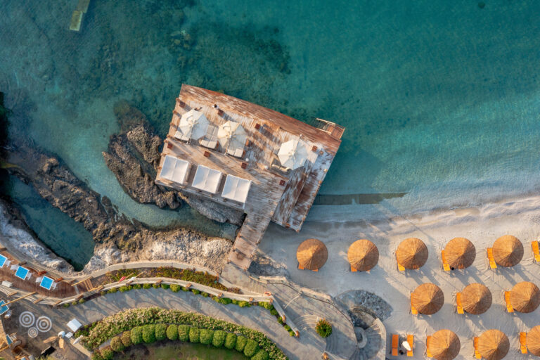Aerial view of the pier and beach, Caresse, a Luxury Collection Resort and Spa, Bodrum
