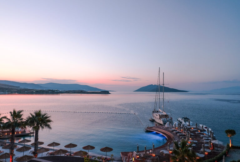 The bay and pier at dusk, Caresse, a Luxury Collection Resort and Spa, Bodrum