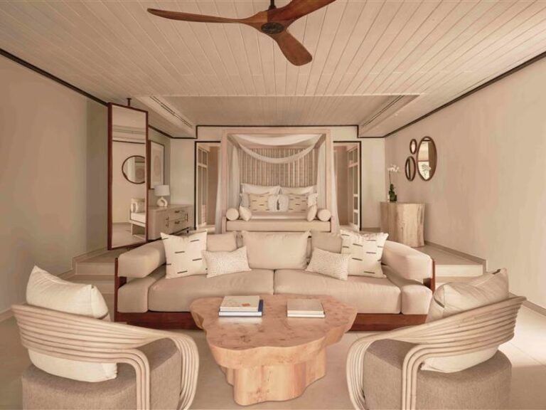 Bay Suite living area (rendered image), Carlisle Bay Antigua