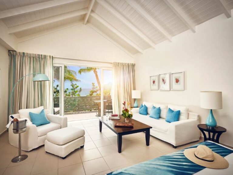 Suite living room with sea view (rendered image), Carlisle Bay Antigua
