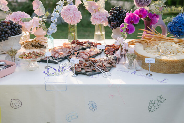 A buffet table of cured meats and cheeses, Casa Lavanda
