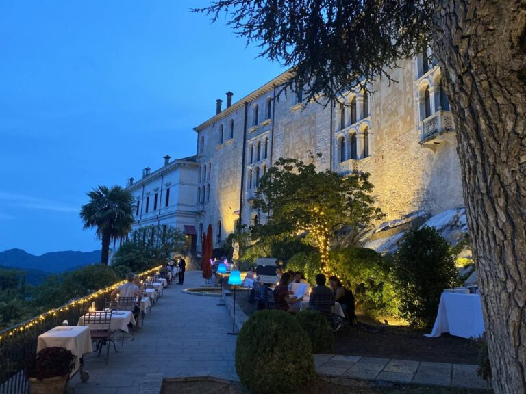 The terrace at blue hour, Castel Brando