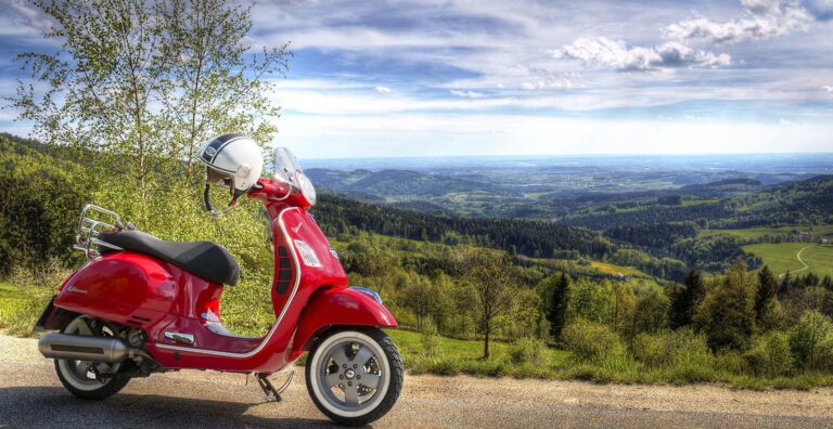 A Vespa above the Chianti hills, Castel Monastero