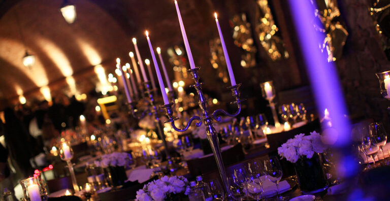 A party in the vaulted cellar, Castel Monastero