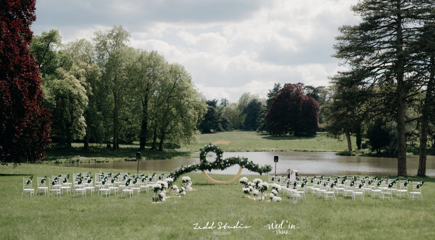 A Ceremony in the Park, Beside the Lake, Château de Ferrières