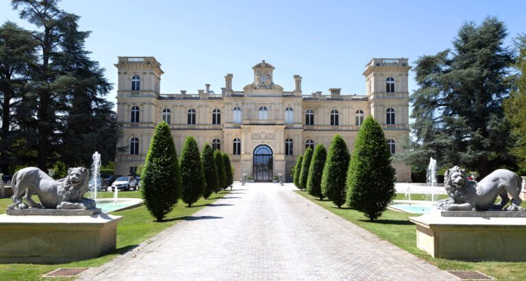 The Front Façade and the Avenue of Lions, Château de Ferrières