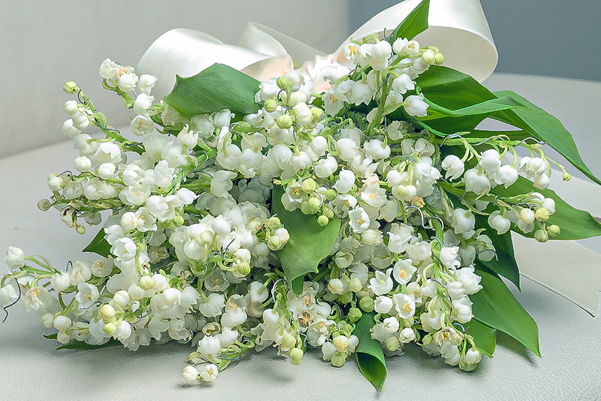 A bridal bouquet of lily of the valley, Chantal Flores Design