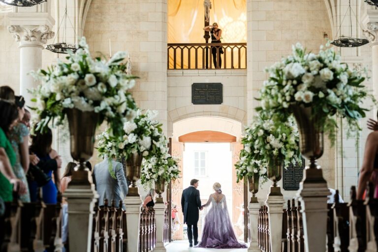 Wedding ceremony in a church, Chateau Challain