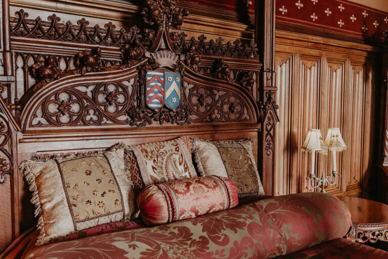 Carved wood bedroom suite, Chateau Challain
