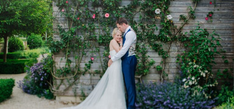 A couple in the walled garden, Chedington Grange