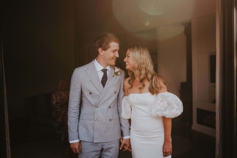 A couple at their treehouse wedding, Chewton Glen Hotel & Spa